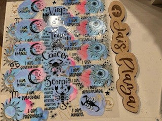 Zodiac Sign Cup Wraps- Blue Style