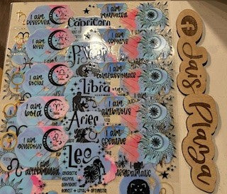 Zodiac Sign Cup Wraps- Blue Style